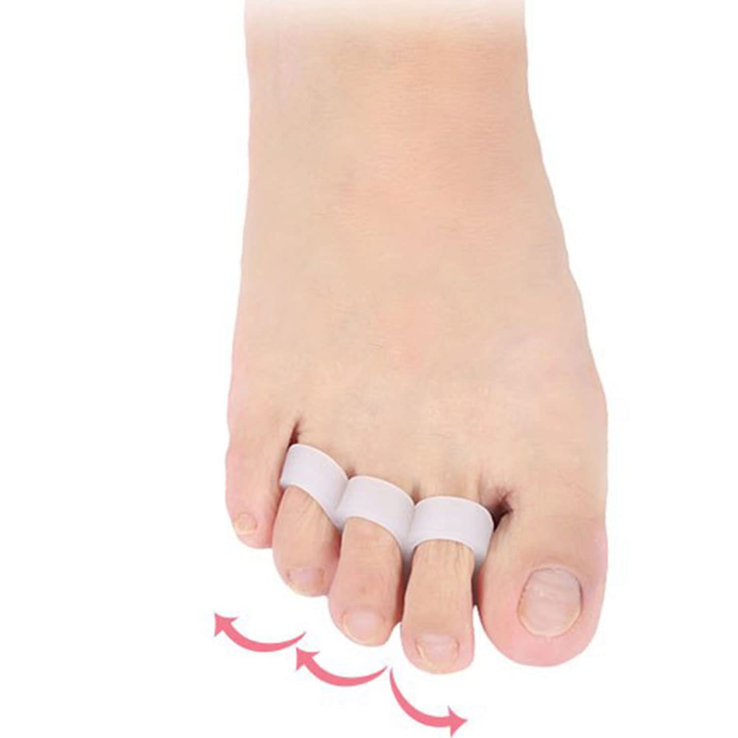 Pedimend 3-Loop Hammer Toe Crests Pads (2PAIR) - Gel Toe Straightener for Overlaping Toes, Hammer Toes, Curled Toes and Bent Toes - Fix, Separate and Support Mallet Toes - Unisex - Foot Care