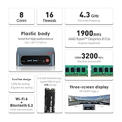 TRIGKEY Ryzen 7 Mini PC 8 Core 16 Thread Mini