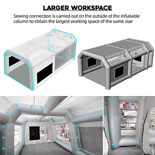 OZIS 28X15X10Ft Inflatable Spray Paint Booth with HighPower (950W+750W