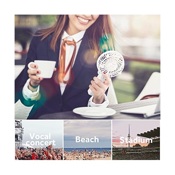 EasyAcc Handheld Electric Fans Mini Portable Outdoor Fan with Rechargeable 2600 mAh Foldable Handle Desktop for Home and…