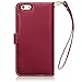 iPhone 6S Plus Case, Terrapin [Red] [Floral Interior] Premium PU Leather Wallet Case with Card Slots Cash Compartment and Detachable Wrist Strap for iPhone 6 Plus / 6S Plus - Red