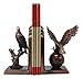 Ebros Gift Academic Award Wings of Glory Bald Eagle On Globe and Branch Bookends Bronze Electroplated Patriotic American Eagle Symbolic Figurine Resin Bookend Pair Statue
