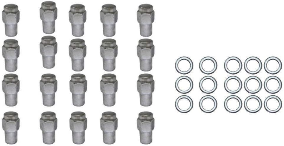20 Pc Set Chrome Steel Mag Shank Lug Nuts 7/16" X 20 Righ Hand Thread Chevy Gm