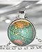 Vintage Globe Necklace Planet Earth World Map Art Pendant in Bronze or Silver with Link Chain Included