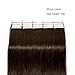 18 Inch Remy Tape in Human Hair Extensions 20pcs 30g/pack 02 Deep Color Long Straight Hair Seamless Skin Weft Invisible Double Sided Tape Dark Brown