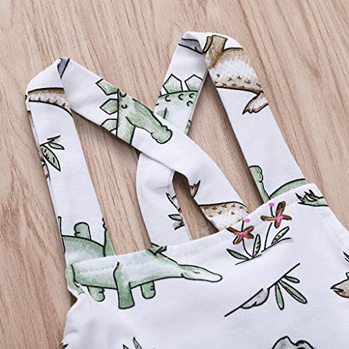 Baby Dresses Yamally Baby Girls Clothes Cotton Dinosaur Tunic Casual Beach Dress Sundress Tops (2-3 Years, White #2) - Thumbnail 3