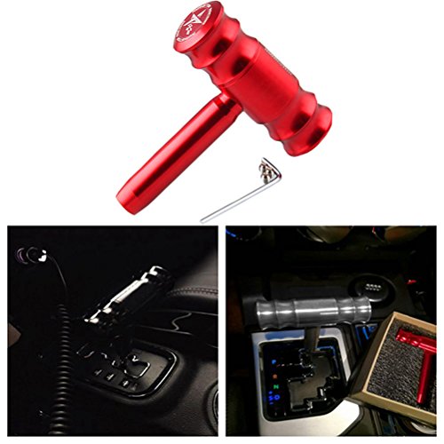 WYYINLI Automatic Part T-Handle Aluminum Hammer Model Manual Transmission Gear Shift Knob for Jeep Commander Wrangler Patriot Compass (Red)