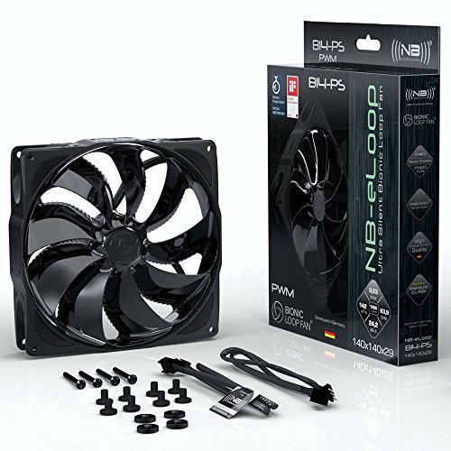 Noiseblocker NB-eLoop B14-PS Black Edition 140mm 4Pin PWM Fan, 300-1200RPM, 83.92CFM, 24.28dBA