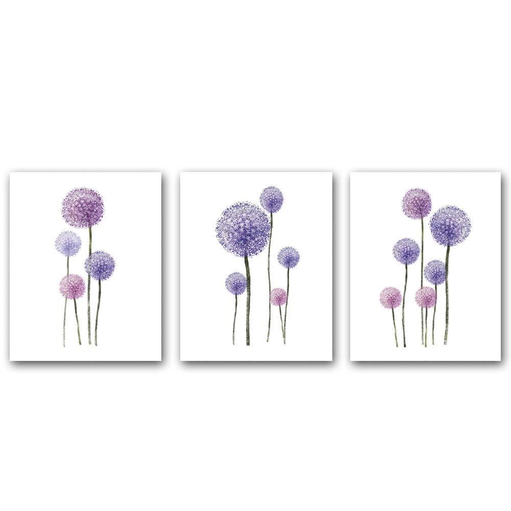 AIWU Dandelion painting wall art canvas print picture for living room flower plant home decoration modern artwork decoration(Set of 3, 8" X10 inch,Unframed)