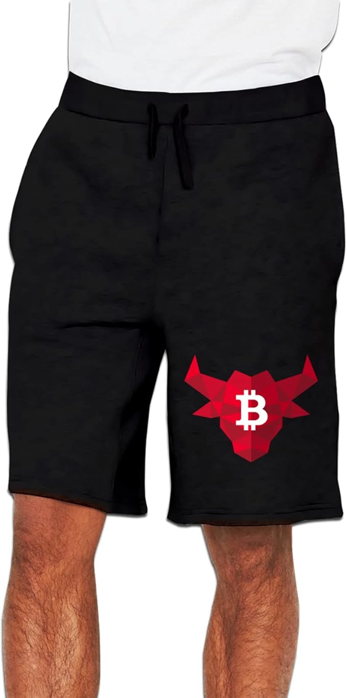 Bull Bitcoin Mans Short Pants Workout Elastic
