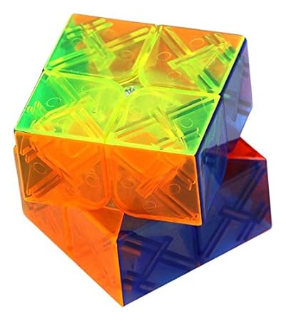 Little Treasures Cube Speed 2 x 2 x 2 Clear Stickerless Magic Cube Puzzle, Bright Vivid Colors