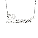 BYBWBL Queen Name Pendant Necklace Silver Color