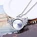 Qiyun (TM) Cute Fat Blue Belly Owl Fashion Punk Rock Style Rhinestone White K Necklace