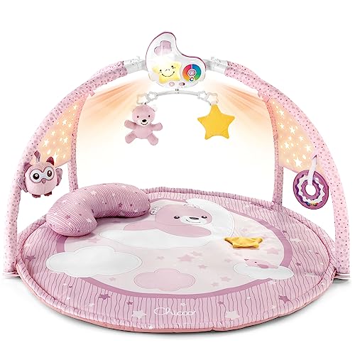 Chicco Enjoy Colours, 3-in-1 Pink Multifunction Electronic Toy with Play Mat, Star Projector, Removable Night Light and Relaxing Music – Baby Toys 0+ Months