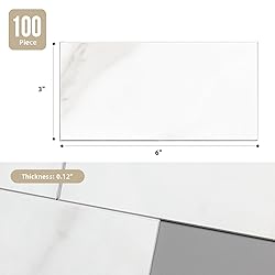 100-Piece White Marble Thick PVC Peel and Stick