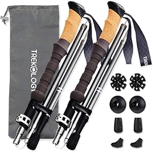 Wandelstokken, Trekkingstokken, Wanderstöcke Faltbar, Nordic Walking Stock Verstellbar, Trek-Z Trekkingstöcke Korkgriff…