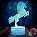 Unicorn Gift 3D Night Light for Kids Christmas Valentines Day Horse Gifts Led 3D Illusion Lamps Birthday Gifts for Girls Home Decor Office Bedroom Party Decorations 7 Color Crackle White Base