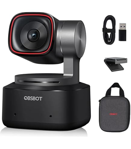 OBSBOT Câmera PTZ 4K Alimentada por IA Tail AIR, com Rastreamento