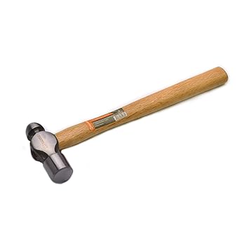 Harden 680 Gms Professional Ball Pein Peen Hammer with Hihg Quality Oak Wood Handle -Forged Fine Grain Steel Head Hardened - with Fully Ground Face and Cheeks - 590136