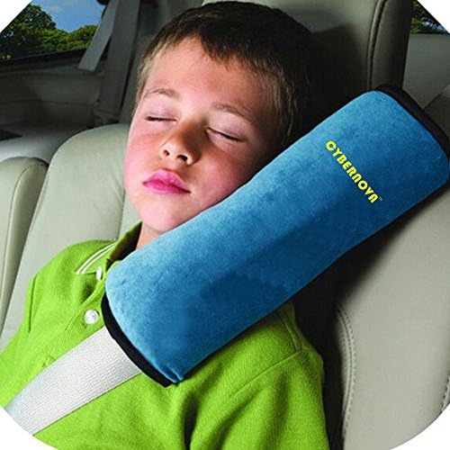 CYBERNOVA Car Vehicle Seat Belt Harness Shoulder Pad Cover Cushion Head Support for Kids Baby (blue)
