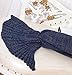 Kpblis Knitted Mermaid Tail 71-Inch–by–35-Inch Blanket Navy