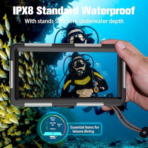 Shellbox Waterproof Smartphone Pouch IPX8 Waterproof Phone Pouch Compatible with iPhone 17e 17 Pro 17 Air 17 Pro Max 16 15 14 13 Pro Max Samsung S26 S26 Plus S25 S24