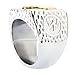 Celtic Cross Signet Ring. Platinum Style Surgical Stainless Steel with 18kt Gold Plating. Comfort Fit.
