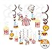 Kristin Paradise 30Ct Carnival Hanging Swirl Decorations, Circus Animals Party Supplies, Circo Birthday Favors for Kids, Baby Shower Ceiling Streamers, 1st, First Bday Theme Decor
