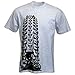 Bang Tidy Clothing Men's Downhill MTB Tyre Track T Shirt Grey M