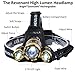The Revenant LED Headlamp, Super Bright Headlight 5000 Lumens 4 Modes 3 CREE XM-L T6 Zooomable Waterproof, Rechargeable Battery & Charger
