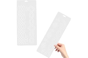 KOCKSHION 2Pcs Plastic Quilting Template Sewing Stencils for Embroidery Patchwork DIY Clothing Measurement and