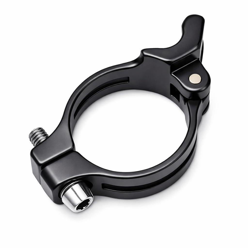 Alomejor Bike Derailleur Clamp 31.8mm/34.9mm Aluminum Alloy Bicycle Trigger Clamp Front Derailleur Adapter Clip for Braze-on Front Derailleur
