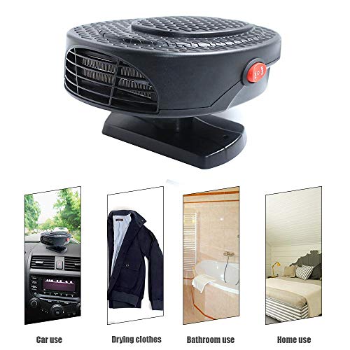 12V Car Heater Mini Portable Electric Car Heater,150W Quiet Plug in Ceramic Instant Heating Auto Window Demister Heater Fan Multifunction Car Auto Vehicle Heating Cooling Fan - Thumbnail 2