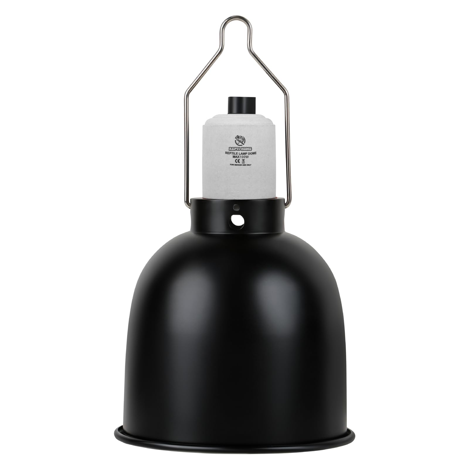 REPTI HOME Reptile Heat Lamp Fixture, E27 Reptile Dome Light Bulb Fixture 5.5in, Tortoise UVA UVB Heat Basking Spot Holder for Vivarium Light