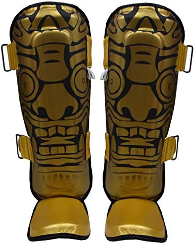 3X Professional Choice Shin Guards for Muay Thai, Faux Leather MMA Shin Guards, Kickboxing Shin Pads with Leg & Foot Protection, Instep Shin Protector Foam Pads for Martial Arts, Karate & Boxing