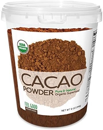 Feel Good Superfoods USDA Organic Cacao Powder 12 Ounce / Pure & Natural