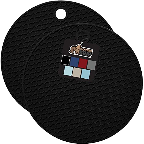 Gorilla Grip Heat and Slip Resistant Trivets, Oversized Round Silicone