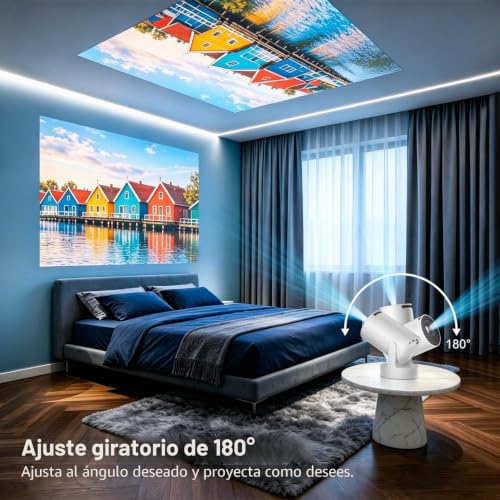 [2026 Upgraded & Integrated App] Salange Mini Projector 4K 1080P Support, Android 14 Smart Projector, Beamer Handy Small for Outdoor, 5W Bass Speaker, WiFi6 Bluetooth 5.4