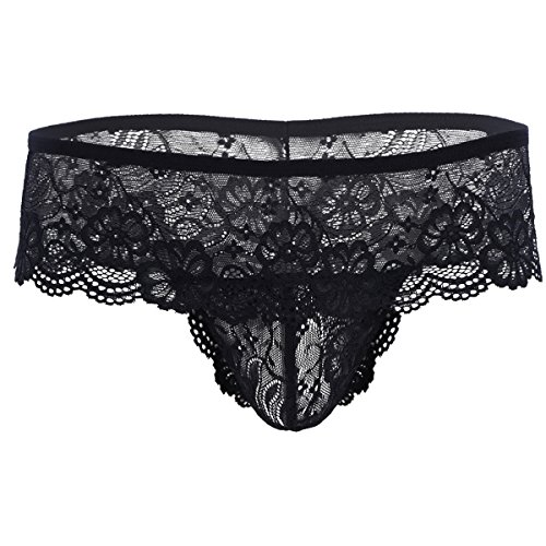 Freebily-Perizoma-Uomo-Pizzo-Sissy-Lingerie-Tanga-Trasparente-Vita-Bassa-Perizoma-Mini-Mutande-Slip-String-Thong-Sospensorio-Maschile-Hot-Sport-Sportivo