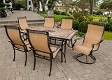 Hanover MONACO7PCSW Monaco 7-Piece High-Back Sling Outdoor Dining Set