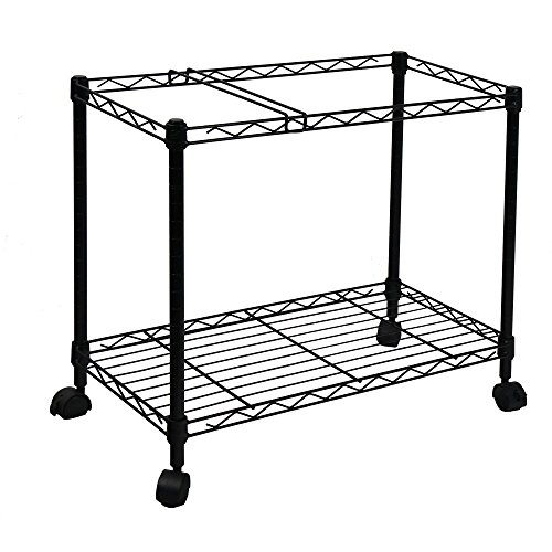 Oceanstar Portable 1-Tier Metal Rolling File Cart, Black (Renewed)
