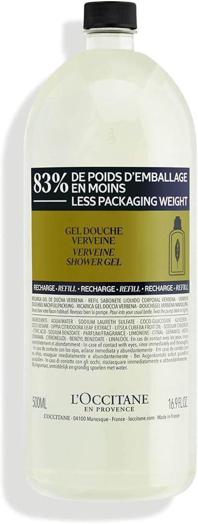L'Occitane Verbena Shower Gel Refill 500 ml Made in France