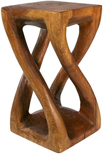 Strata Furniture Vine Twist Stool, Walnut