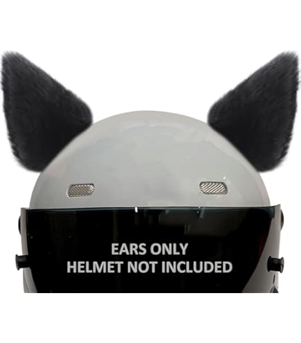thumbnail image 2 of 2 Pcs Plush Cat Ears For Helmet Cute Animal Ears Helmet Decorations Helmet Accessories For Snowboarding Cycling Skiing Black 2 of 12