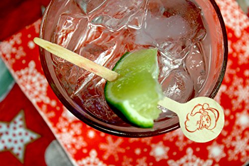 4" Santa Claus Wooden Food, Drink, Cocktail Picks, Pack of 28