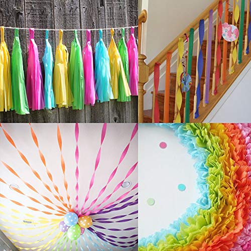 Supla 66 Pack Easter Party Decor Kit Hanging Easter Decorations Party Backdrop Crepe Paper Decorative Streamers Pink Yellow Purple Green Balloons for Easter Kid Party Baby Showers Classroom Decor