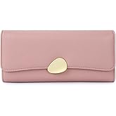 Mokoze Trifold Wallet Women, Clutch Wallet with PU Leather Zip Pocket Large Capacity Ideal Accessory for Gifts, Everyday Life and Business Occasions(Pink)