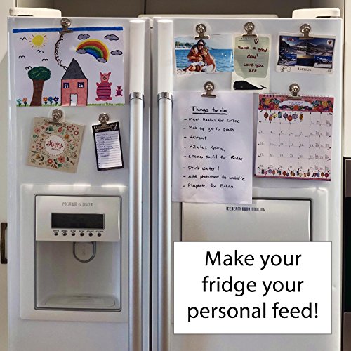 Refrigerator Magnets by MiTBA – Super Strong Heavy Duty Magnets for Photos, Lists, Calendars, Crafts and Much More! Set of 10 Round Whiteboard & Fridge Magnets with 1.5in Wide Clips. Get Magnetic! - Thumbnail 2