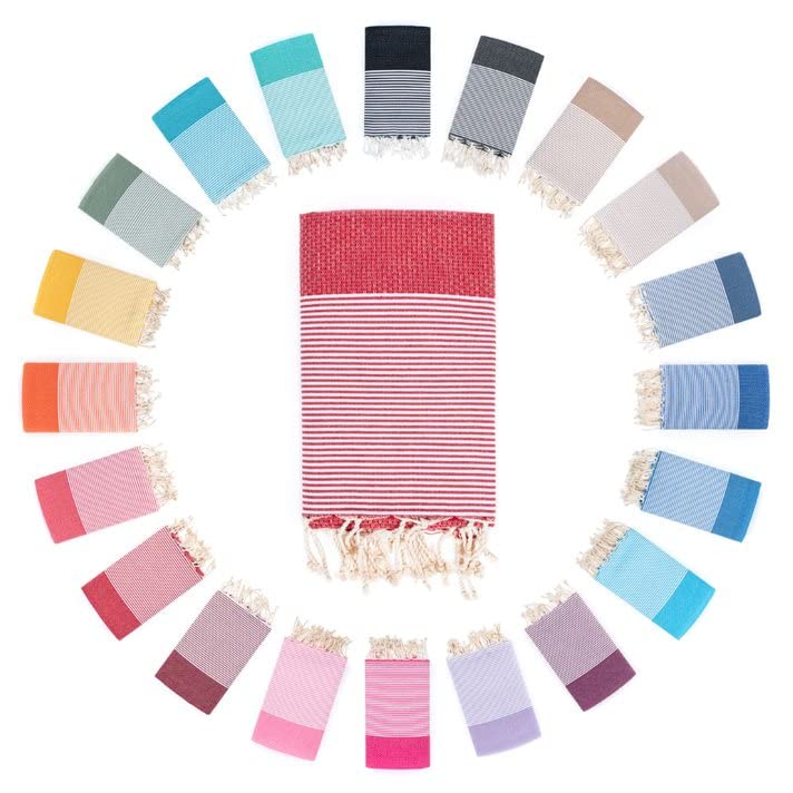 Darido Handmade Honeycomb Fouta Hammam Towel - XXL Sauna, Bath, & Beach Towel 100 x 200 cm - 100% Cotton - Lightweight, Soft & Absorbent - Multiuse & practical