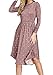 Simier Fariry Women Long Sleeve Pleated Polka Dot Pocket Swing Casual Midi Dress
